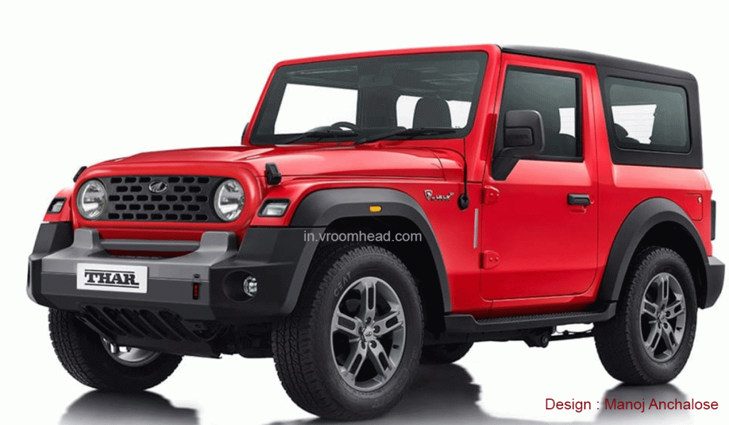 Mahindra Thar 2020 Redesign Vroom Head India