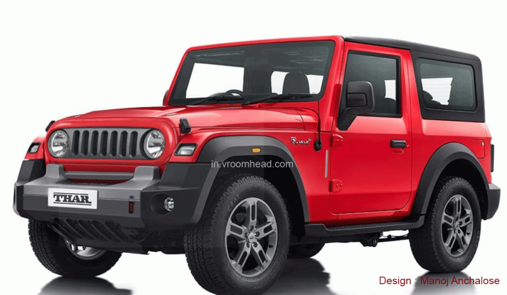 Mahindra Thar 2020 Redesign Vroom Head India