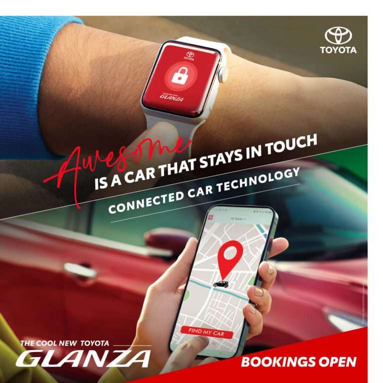 2022 toyota glanza connected car tech