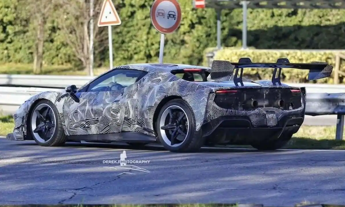 Wild New Ferrari 296 Challenge Stradale Spied With Massive Rear Wing! 3